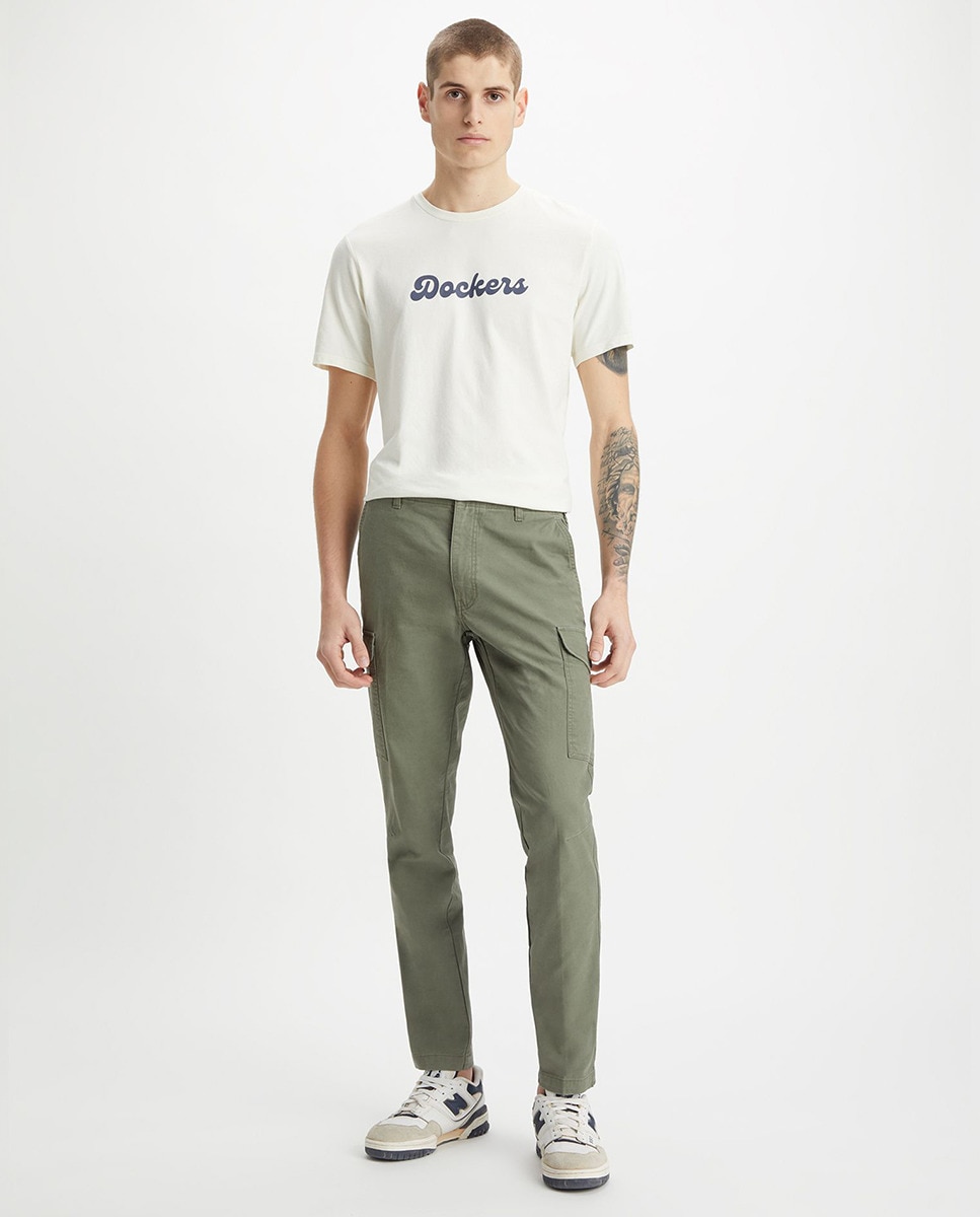 Calças Cargo Slim Tapered Verde-militar-1