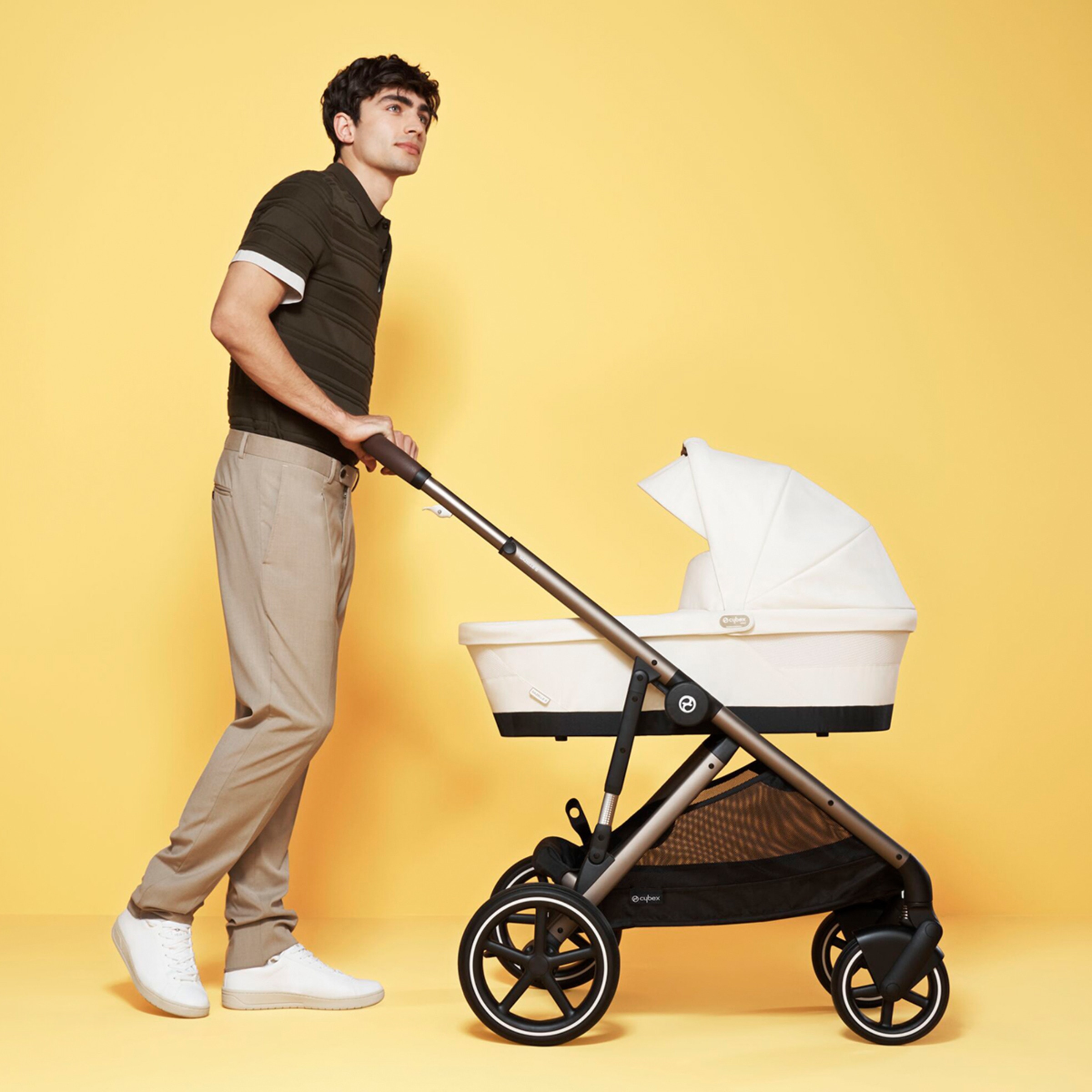 Alcofa Cybex Gazelle S Cot - Seashell Bege Azul-marinho-5