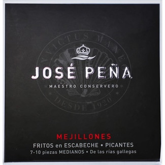 mejillones fritos en escabeche picantes de las rías gallegas 7-10 piezas medianos lata 70 g neto escurrido - Jose Peña
