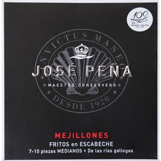mejillones fritos en escabeche de las rías gallegas 7-10 piezas medianos lata 70 g neto escurrido - Jose Peña