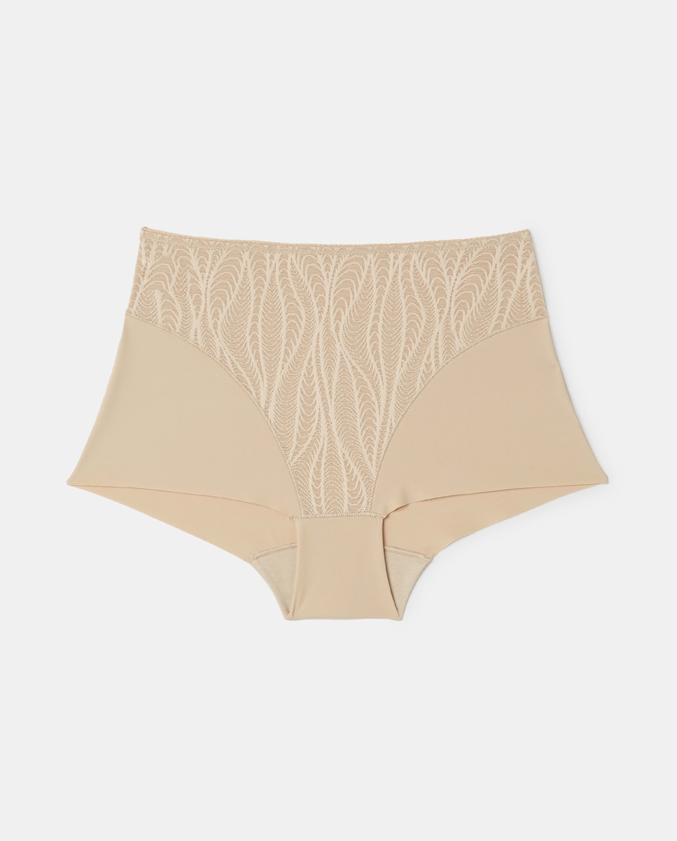 Cueca de Controlo com Corte de Laser e Renda Areia-1