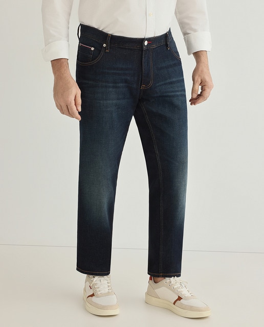 Imagen 0 de Vaquero de hombre straight fit Denton con lavado azul oscuro tallas grandes