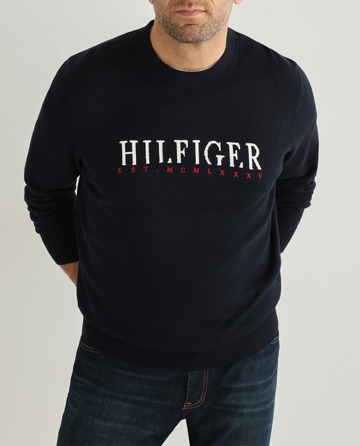 Imagen 0 de Jersey de hombre con logo intarsia en pecho azul marino tallas grandes