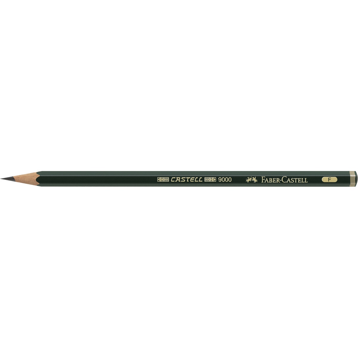 Lápiz CASTELL 9000 Graduación F para Escribir y Abocetar Faber Castell Negro Negro-2