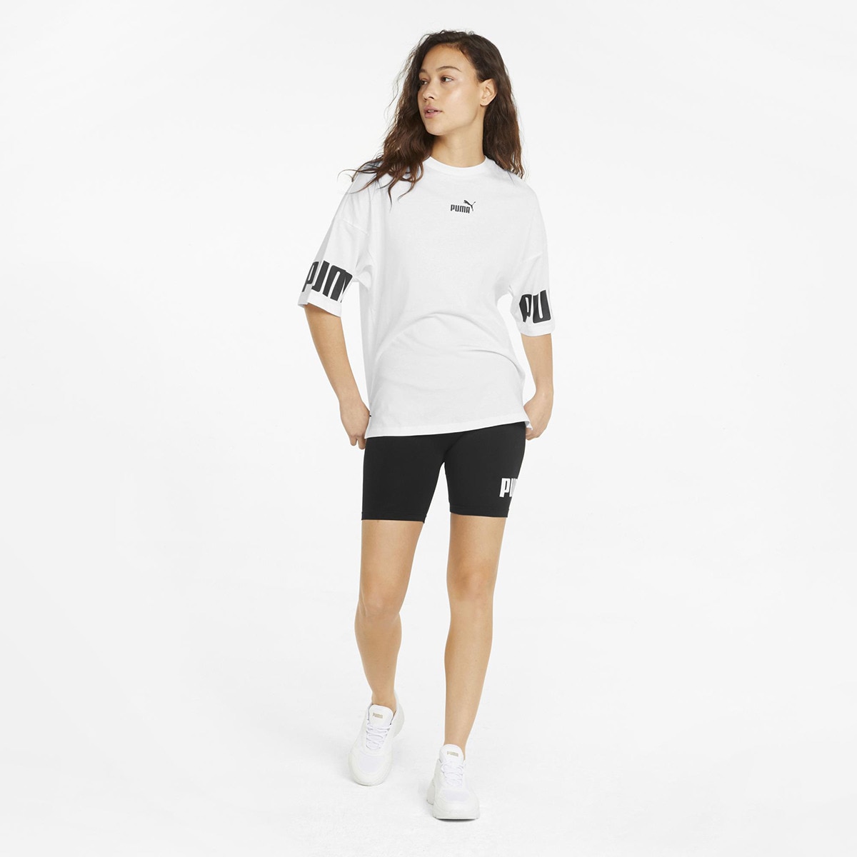 Calções de mulher ESS Logo Puma Preto-5