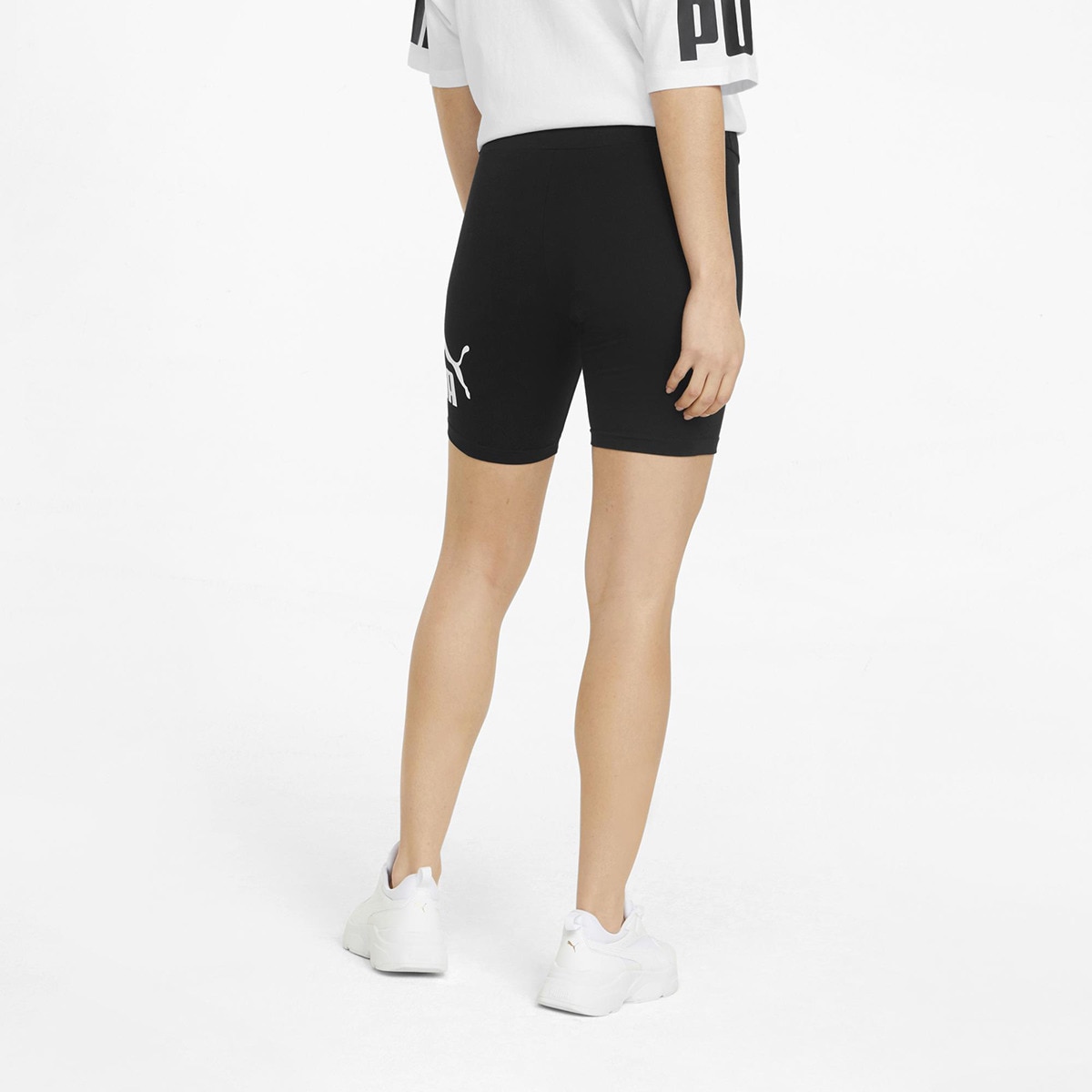 Calções de mulher ESS Logo Puma Preto-4