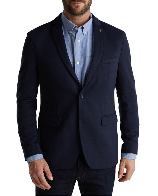 Imagen 0 de Americana de hombre slim azul marino con solapas de muesca