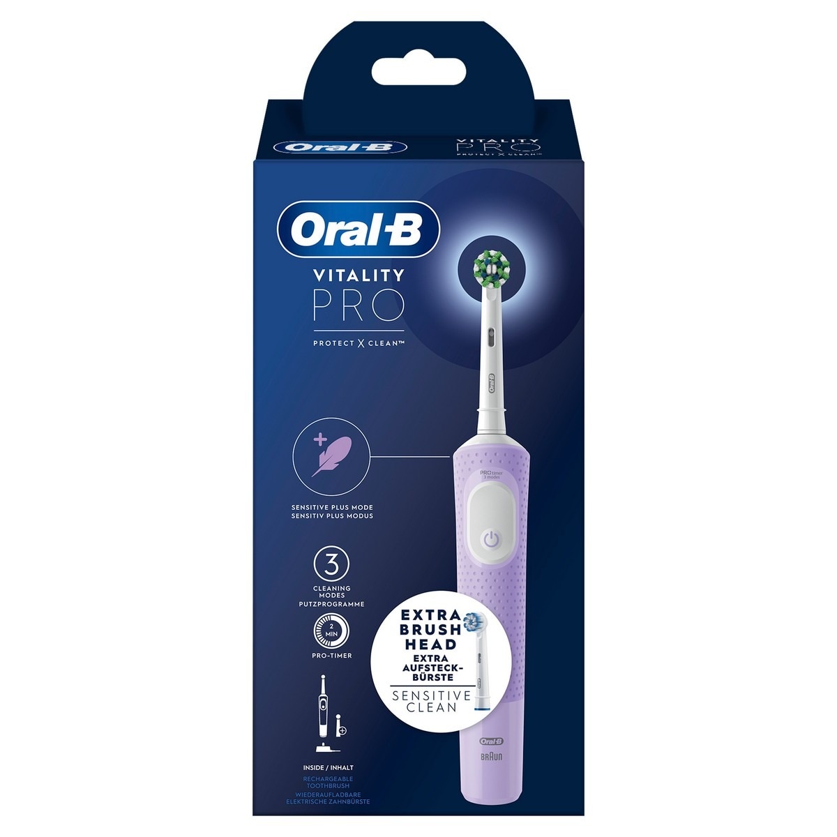 Escova de Dentes Elétrica Oral-B Braun Vitality Pro - Roxo Roxo-2