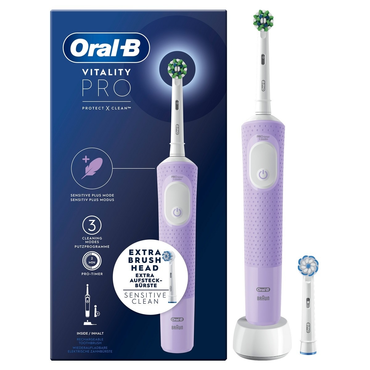 Escova de Dentes Elétrica Oral-B Braun Vitality Pro - Roxo Roxo-1