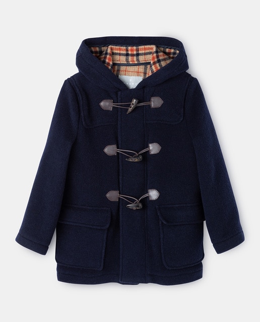 Imagen 0 de Trenca de niño de paño doble faz interior cuadros