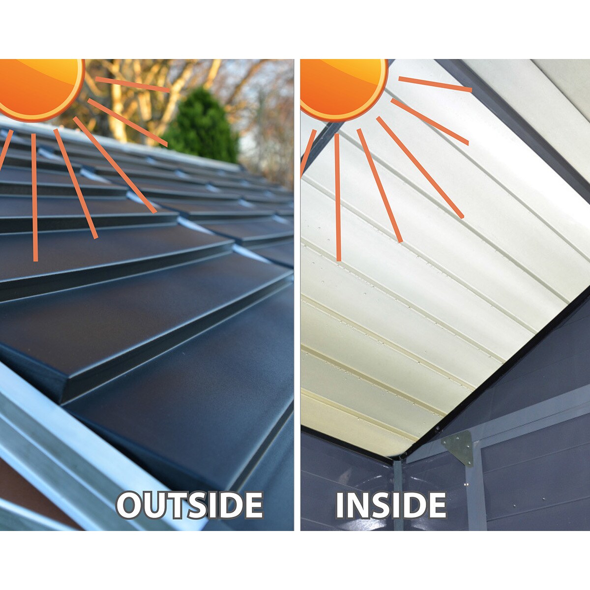 Caseta policarbonato+aluminio Skylight 185 x 90 cm Gris-8