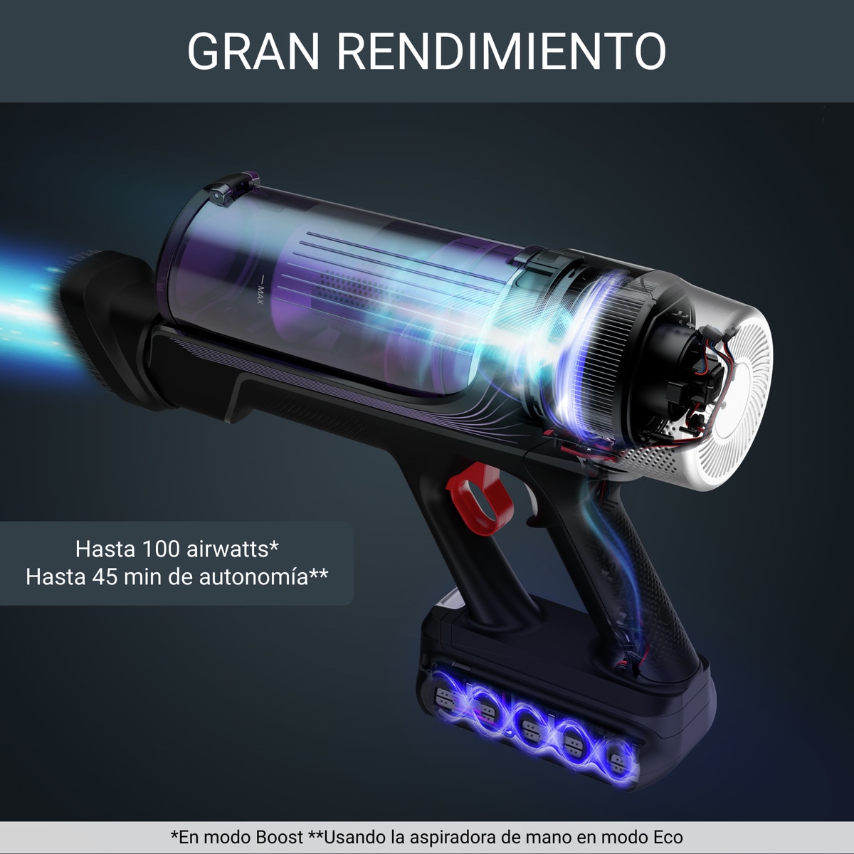 Aspirador de escoba recargable Rowenta RH2037WO Xforce Flex 9.6 Allergy con Tecnología Flex 2 en 1 5