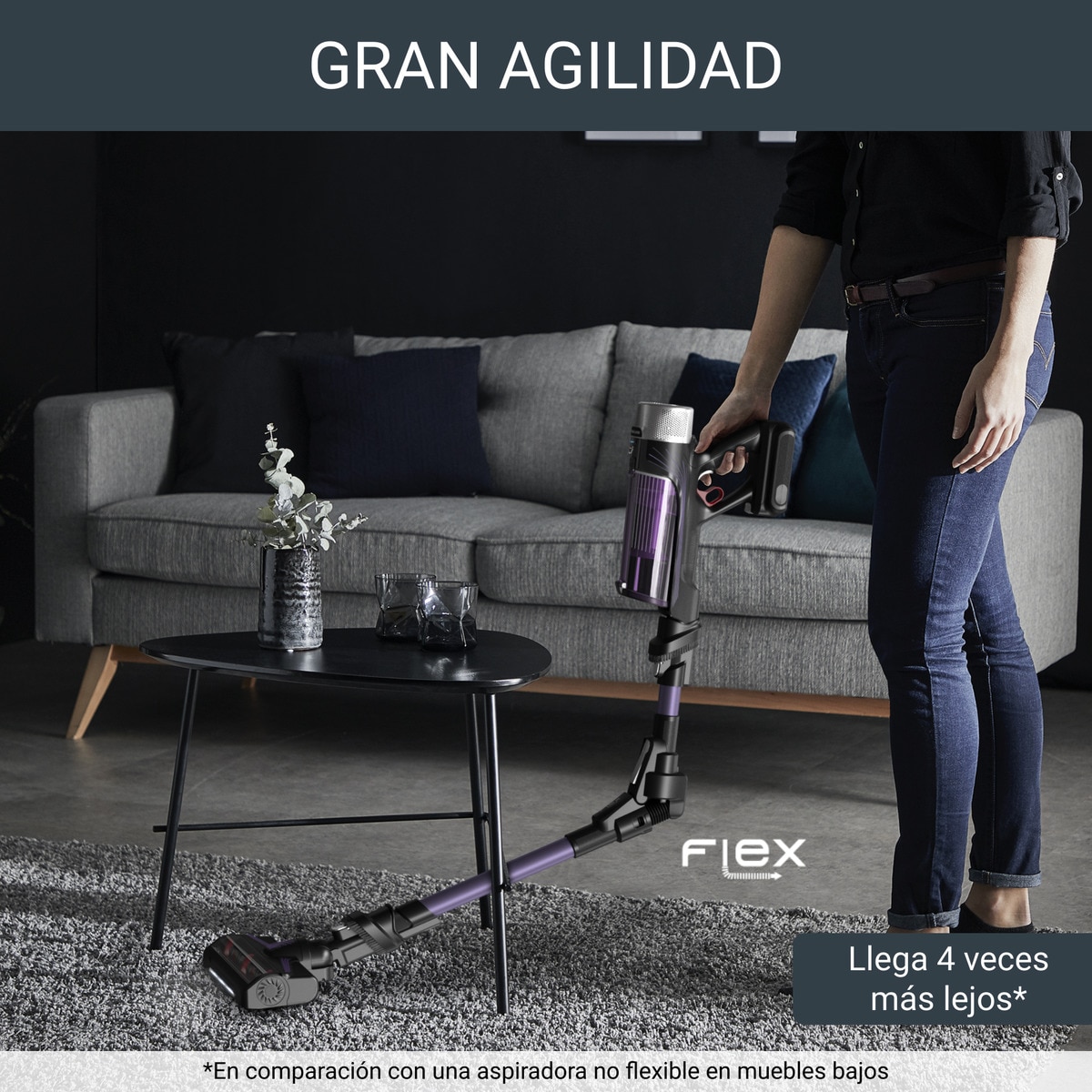 Aspirador de escoba recargable Rowenta RH2037WO Xforce Flex 9.6 Allergy con Tecnología Flex 2 en 1 7