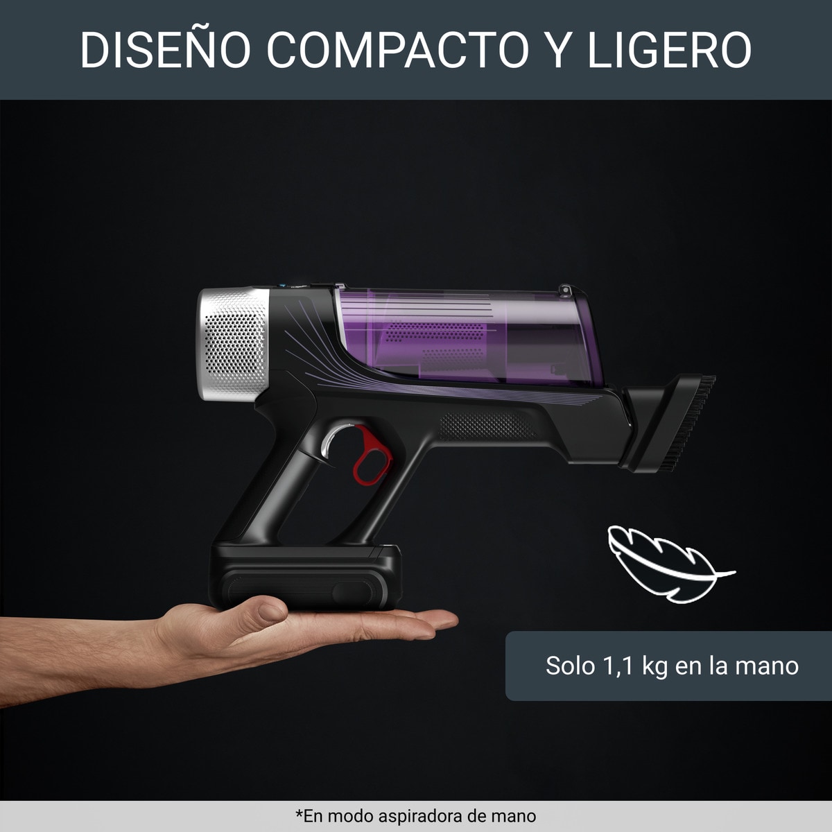 Aspirador de escoba recargable Rowenta RH2037WO Xforce Flex 9.6 Allergy con Tecnología Flex 2 en 1 6