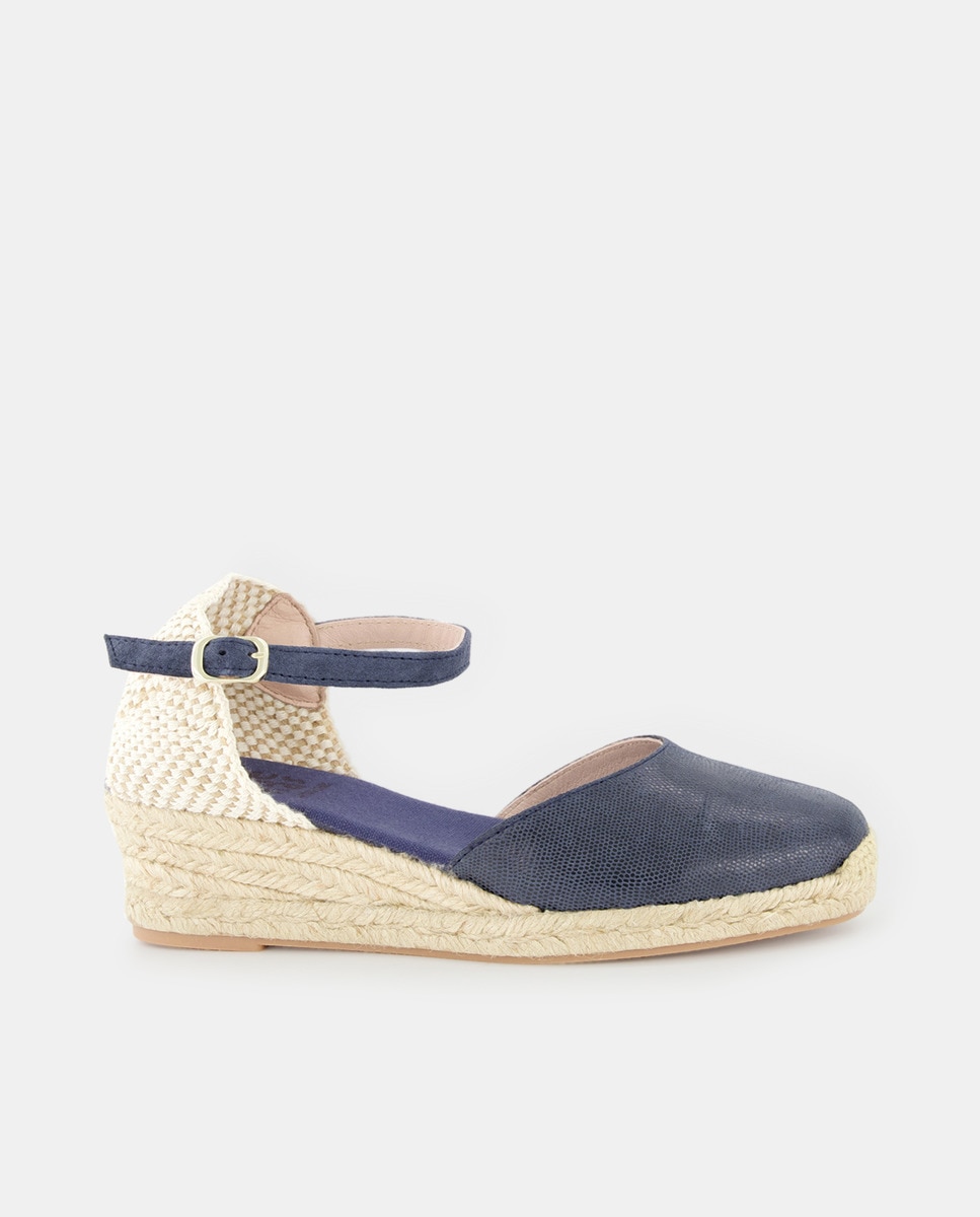 Espadrilles à talon compensé et bride de cheville Ligne Espadrilles