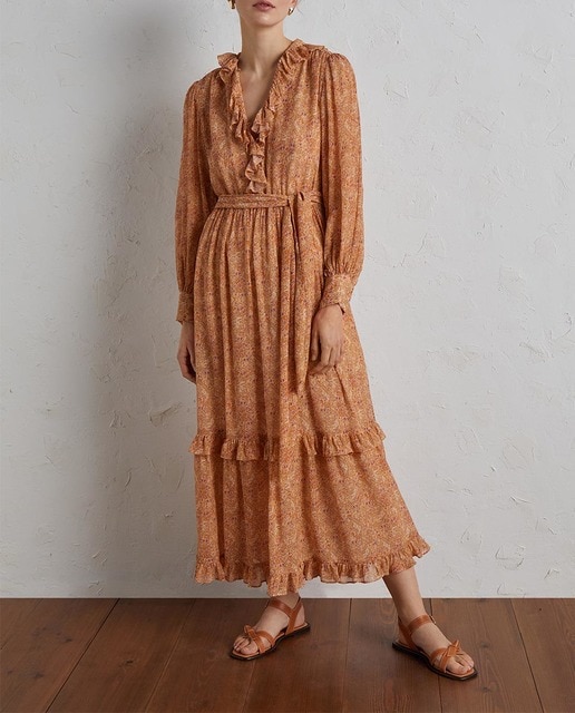 Imagen 0 de Vestido de flores con volantes con un toque de seda