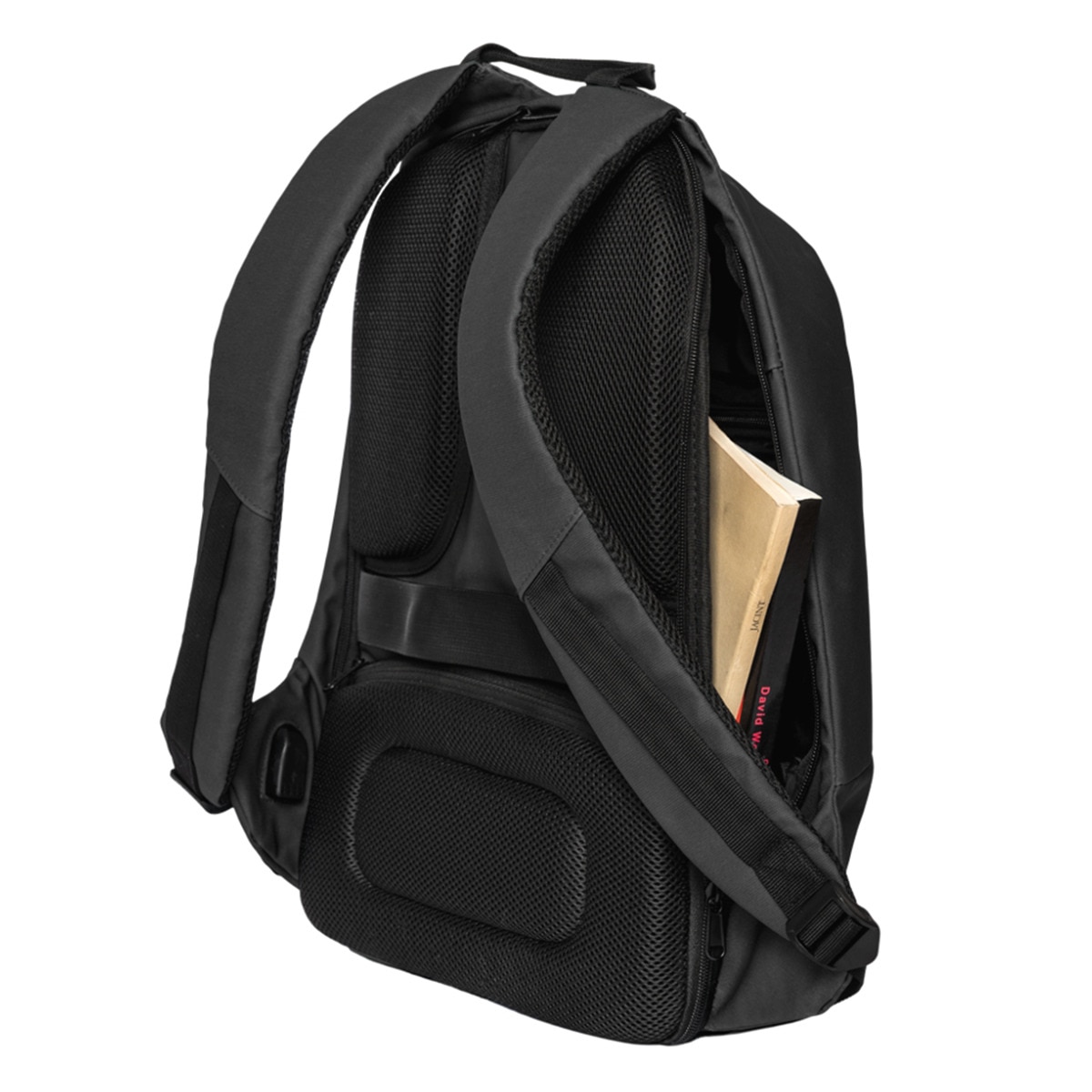 Mochila Antirrobo Impermeable Smile The Rock negra para portátiles hasta 16" y con Puerto USB Negro-3
