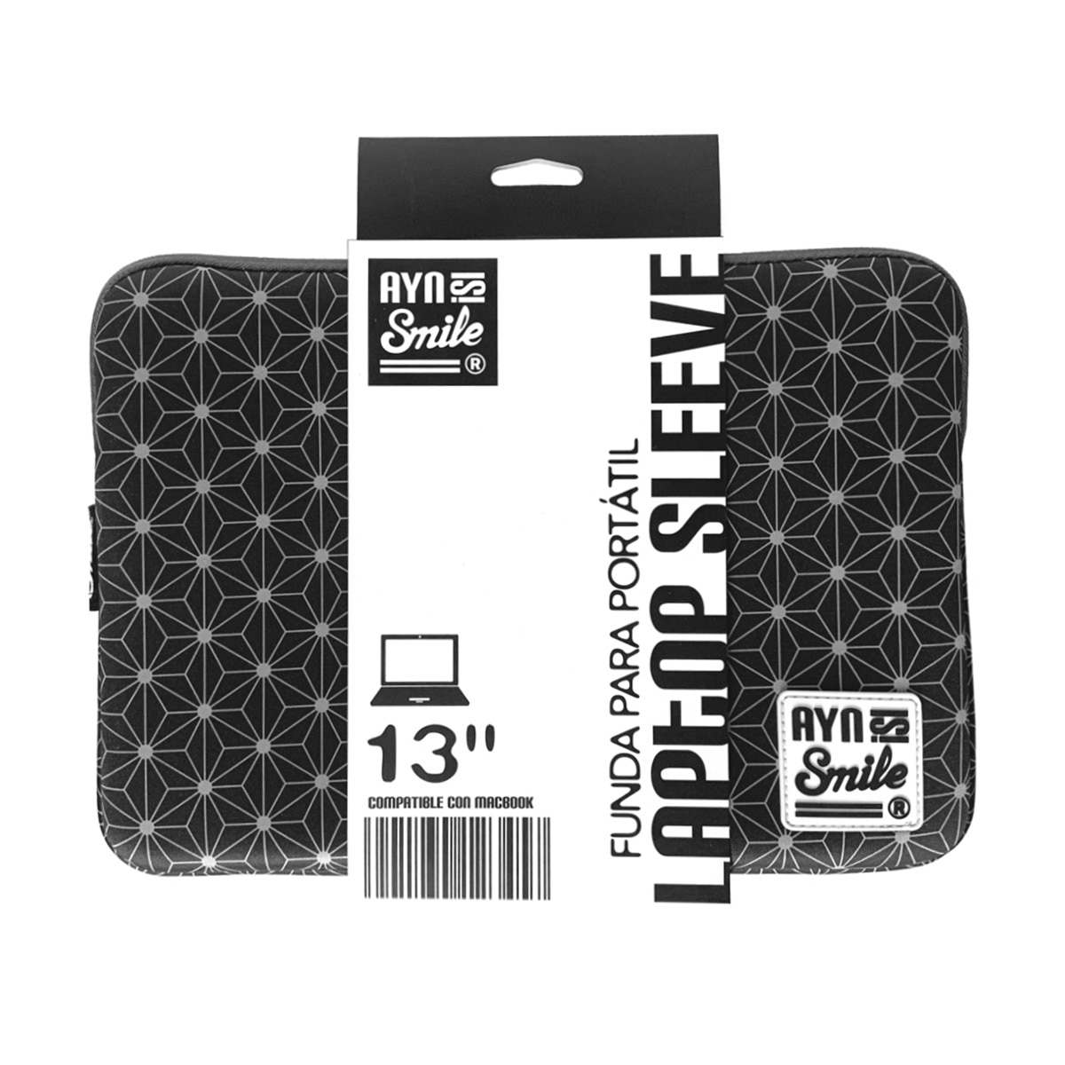 Funda Sleeve de neopreno Smile Neo Nipon negro para portátiles hasta 13,3" Negro-6