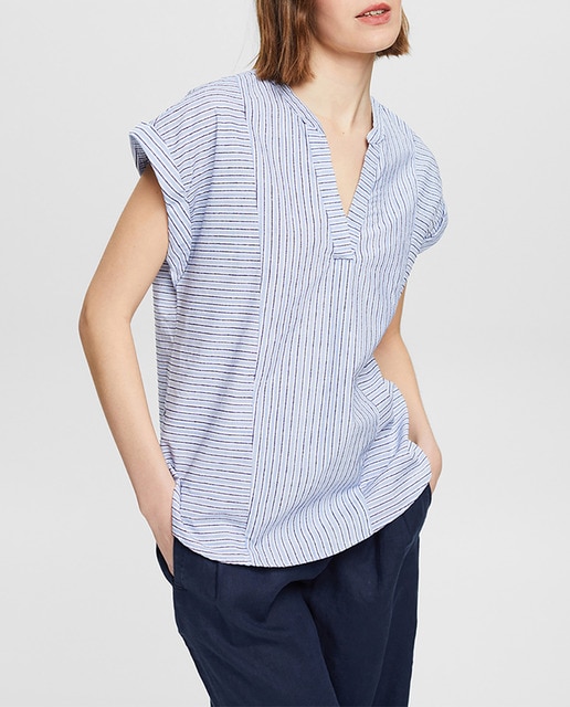 Imagen 0 de Blusa de mujer rayas algodón ecológico BCI