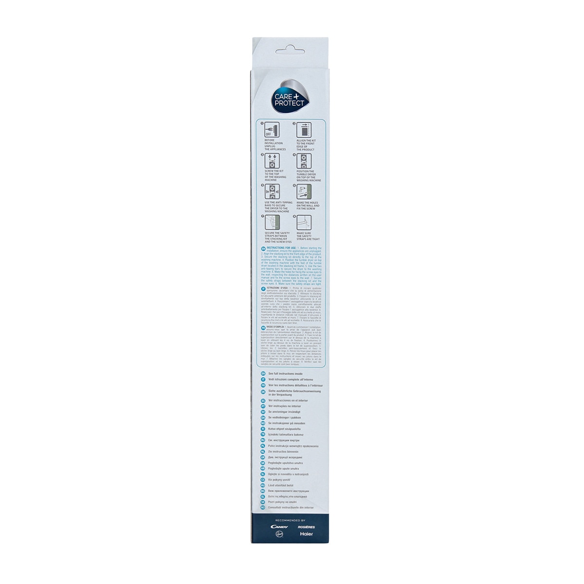 Accesorio Care + Protect WSK1101/2, kit unión lavadoras secadoras Blanco-6