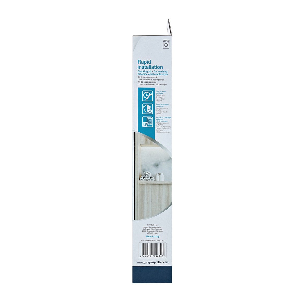 Accesorio Care + Protect WSK1101/2, kit unión lavadoras secadoras Blanco-5