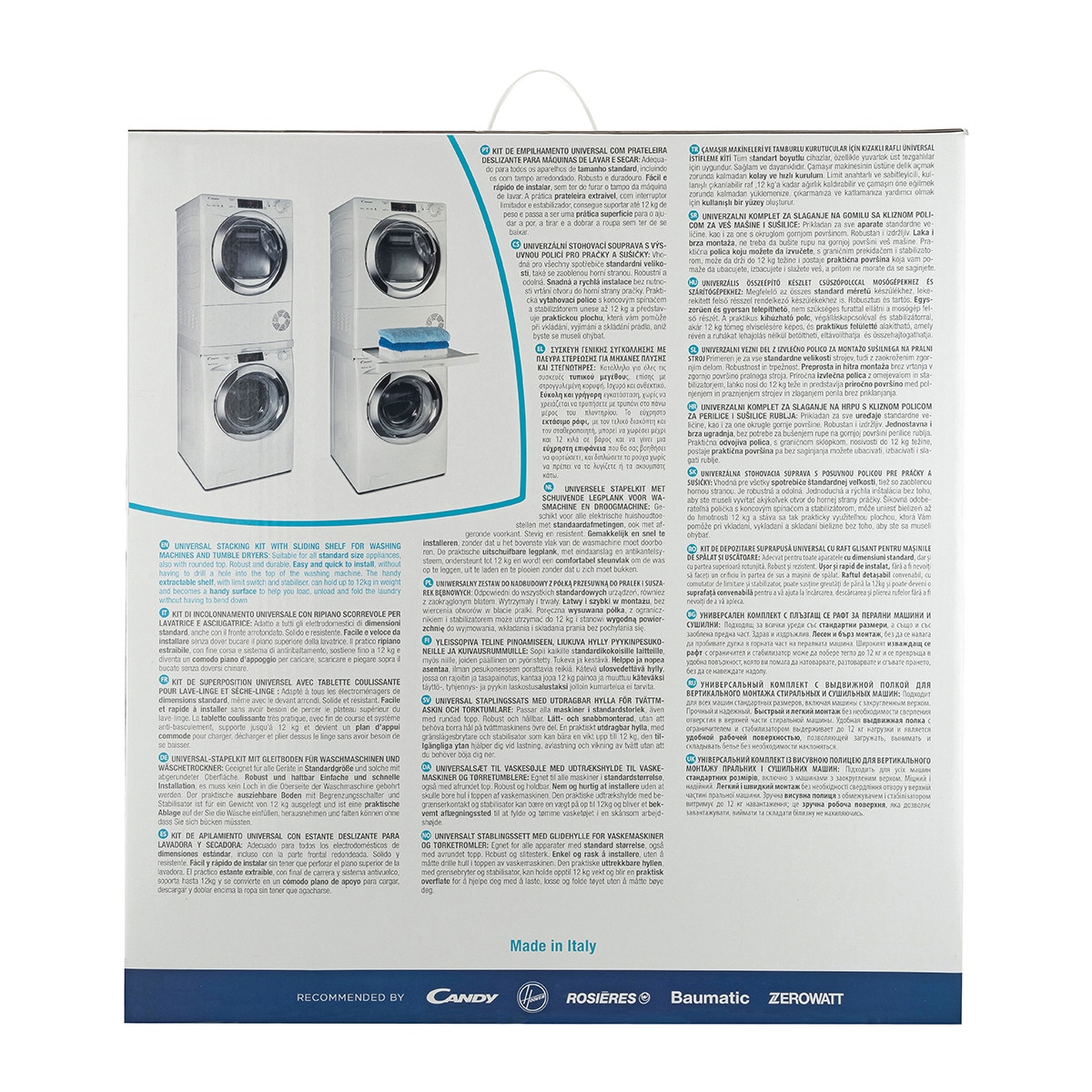 Accesorio Care + Protect WSK1110U, kit unión universal lavadoras secadoras Blanco-8