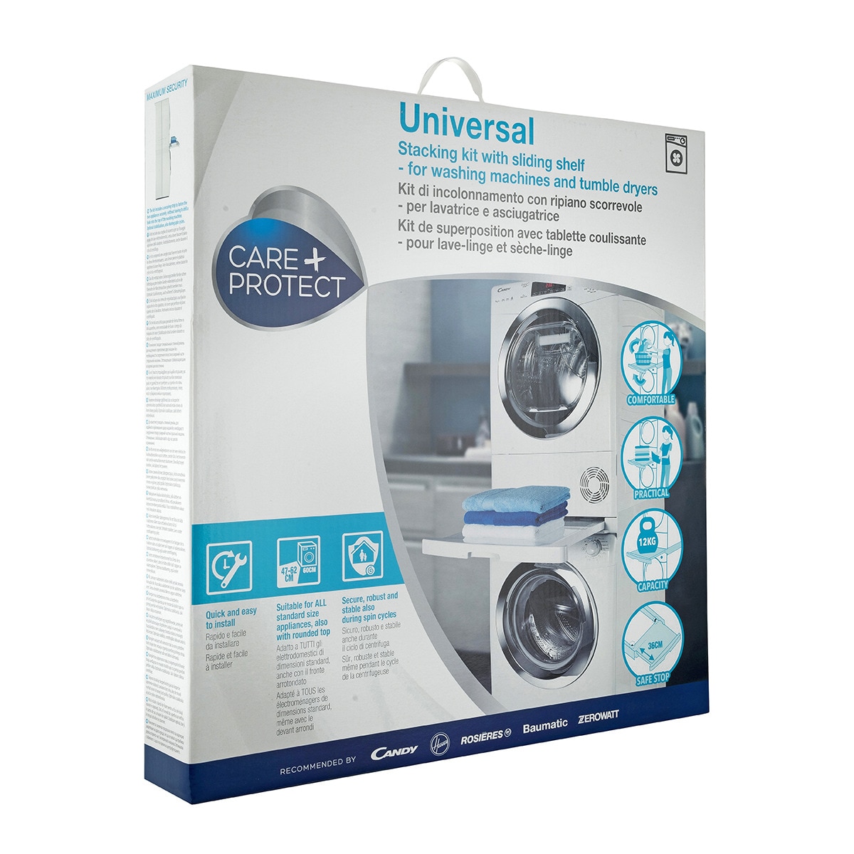 Accesorio Care + Protect WSK1110U, kit unión universal lavadoras secadoras Blanco-6