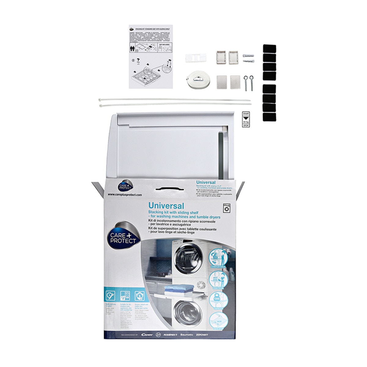 Accesorio Care + Protect WSK1110U, kit unión universal lavadoras secadoras Blanco-4