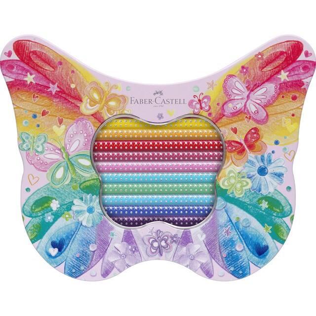 Imagen 0 de Estuche metal mariposa con 20 lapiceros Sparkle Faber-Castell