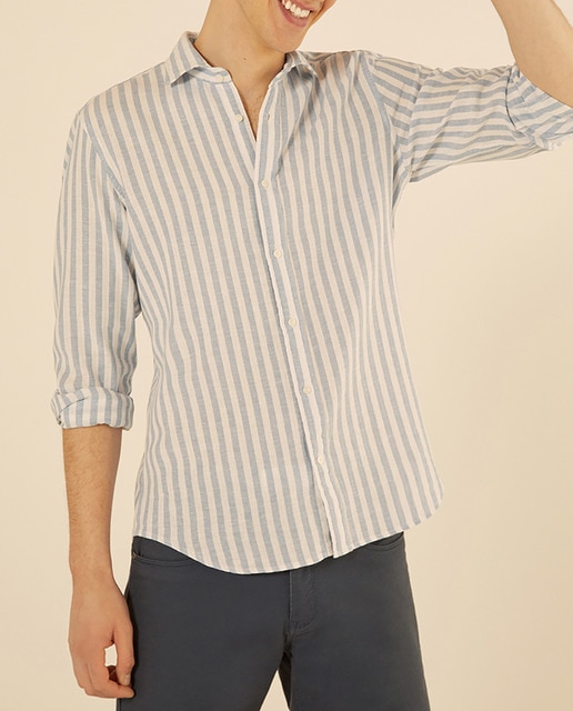 Imagen 0 de Camisa de hombre slim de rayas