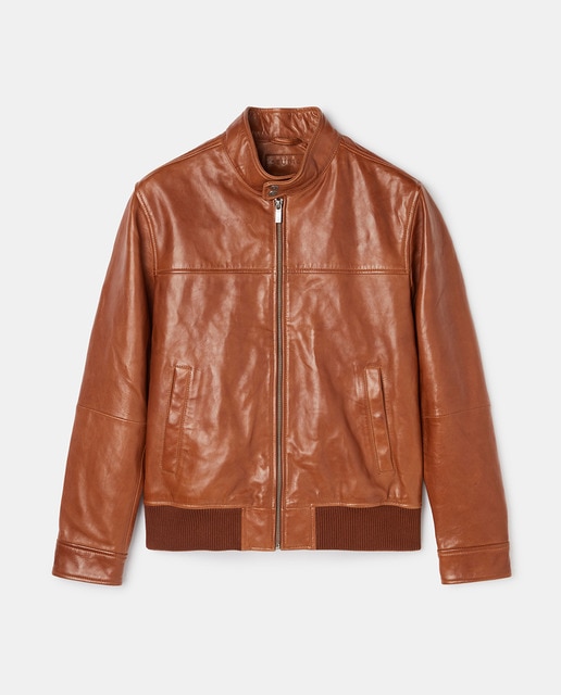 Imagen 0 de Cazadora biker de hombre marrón