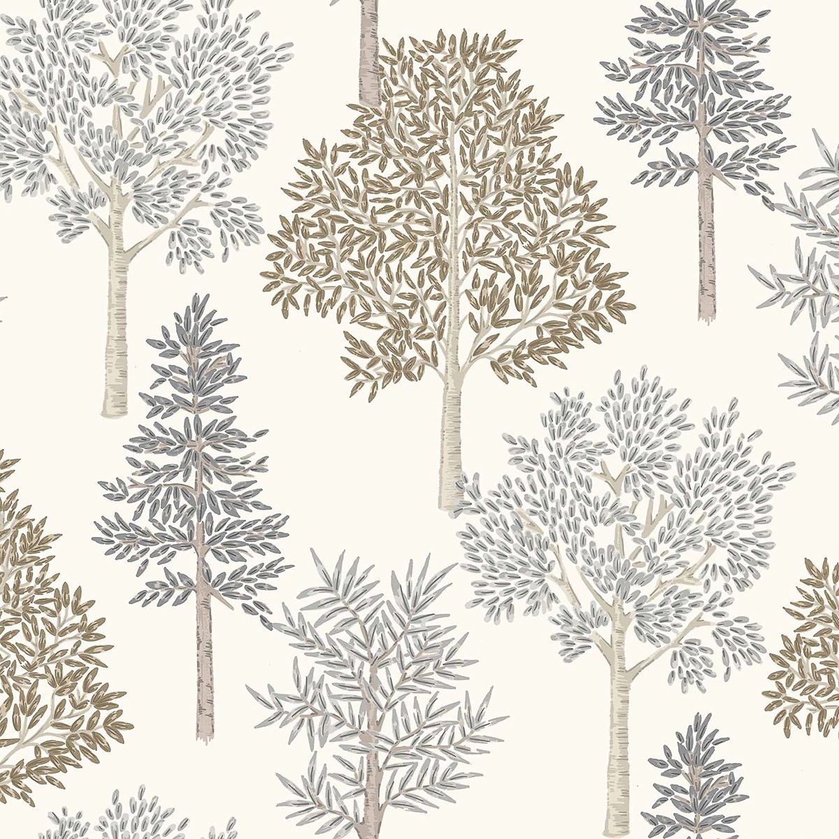 Papel Pintado Arvoredo Olivar Castanho-1