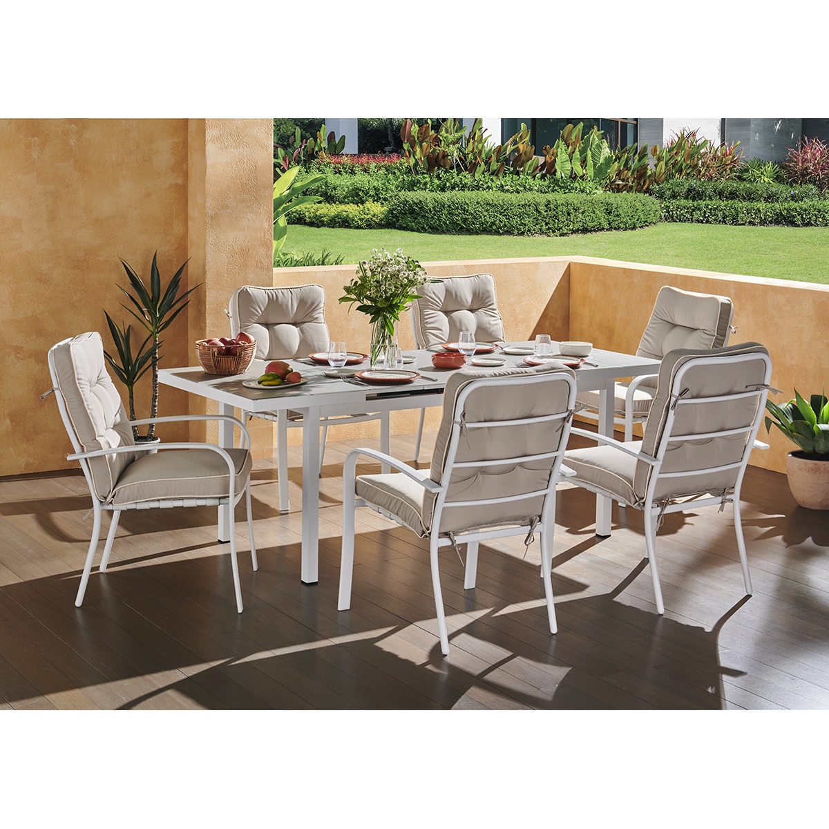 Sillón de comedor de jardín Europa Basics El Corte Inglés Blanco / Beige-9