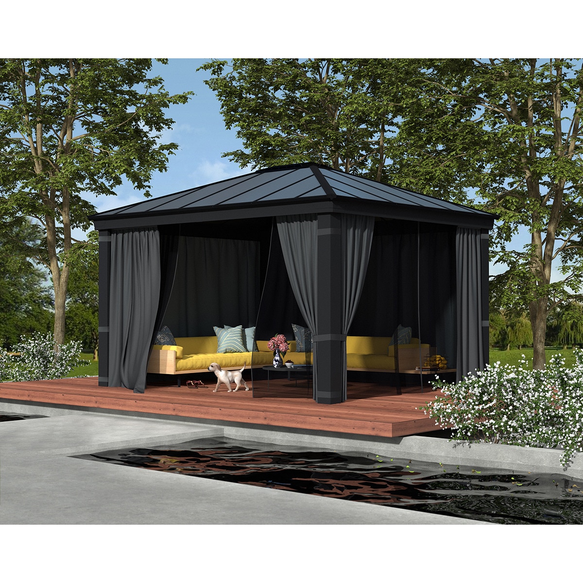 Cenador Aluminio Dallas 425 x 363 cm Gris oscuro-4