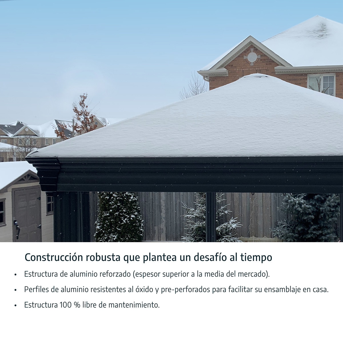 Cenador Aluminio Palermo 295 x 295 cm Gris oscuro-18