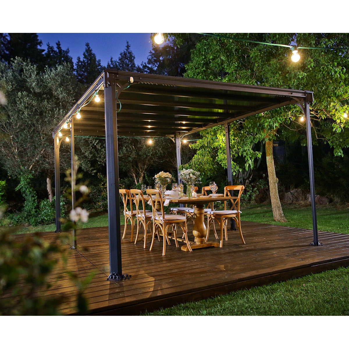 Cenador Aluminio Milano 426 x 309 cm Gris oscuro-3