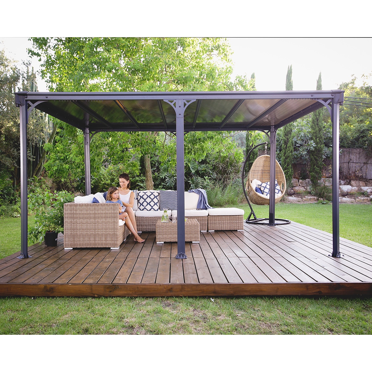 Cenador Aluminio Milano 426 x 309 cm Gris oscuro-4