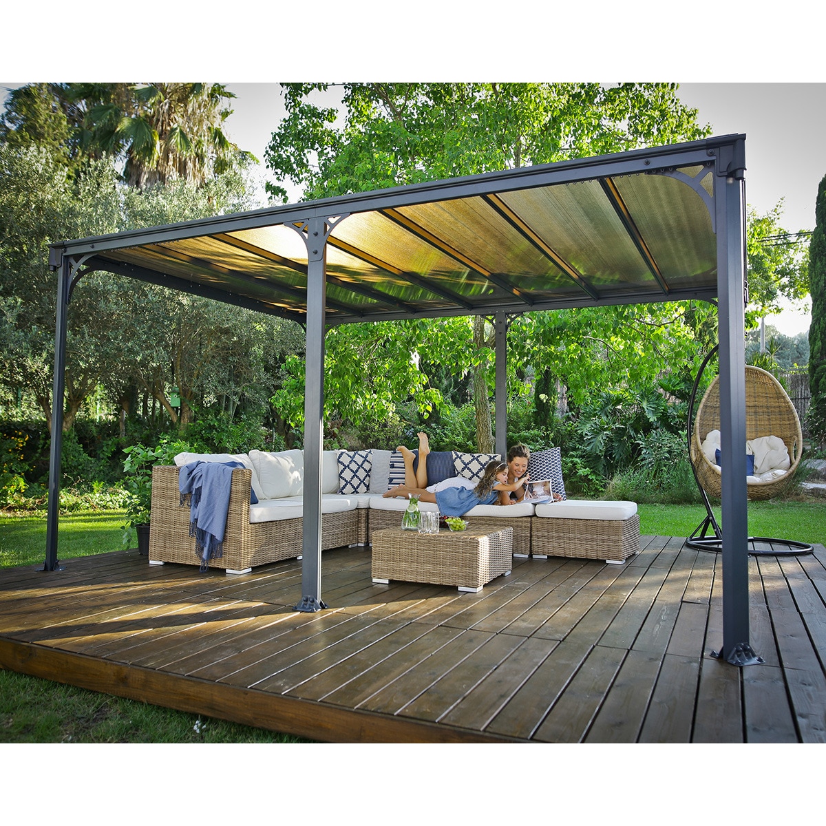 Cenador Aluminio Milano 426 x 309 cm Gris oscuro-5