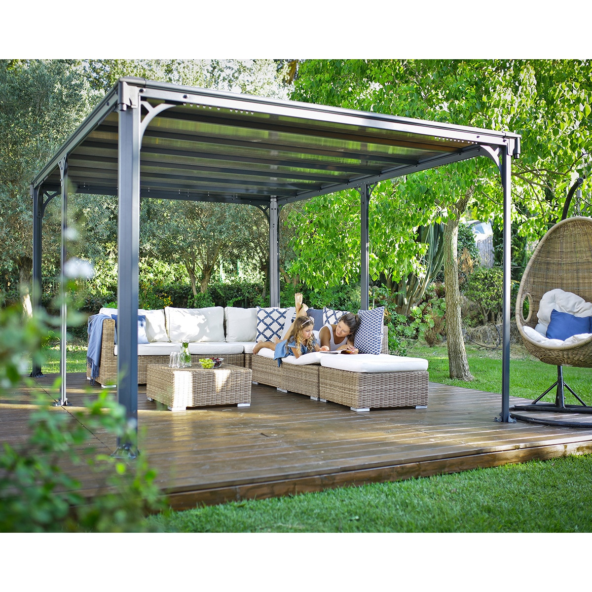Cenador Aluminio Milano 426 x 309 cm Gris oscuro-7