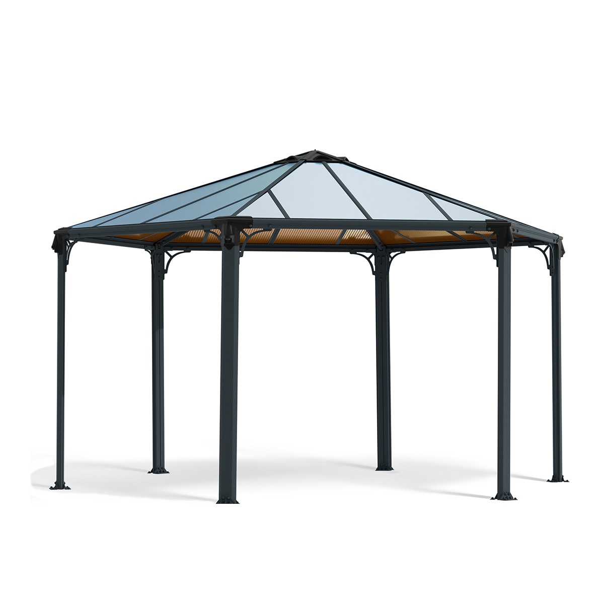 Cenador Aluminio Hexagonal Mónaco 450 x 390 cm Gris oscuro-1
