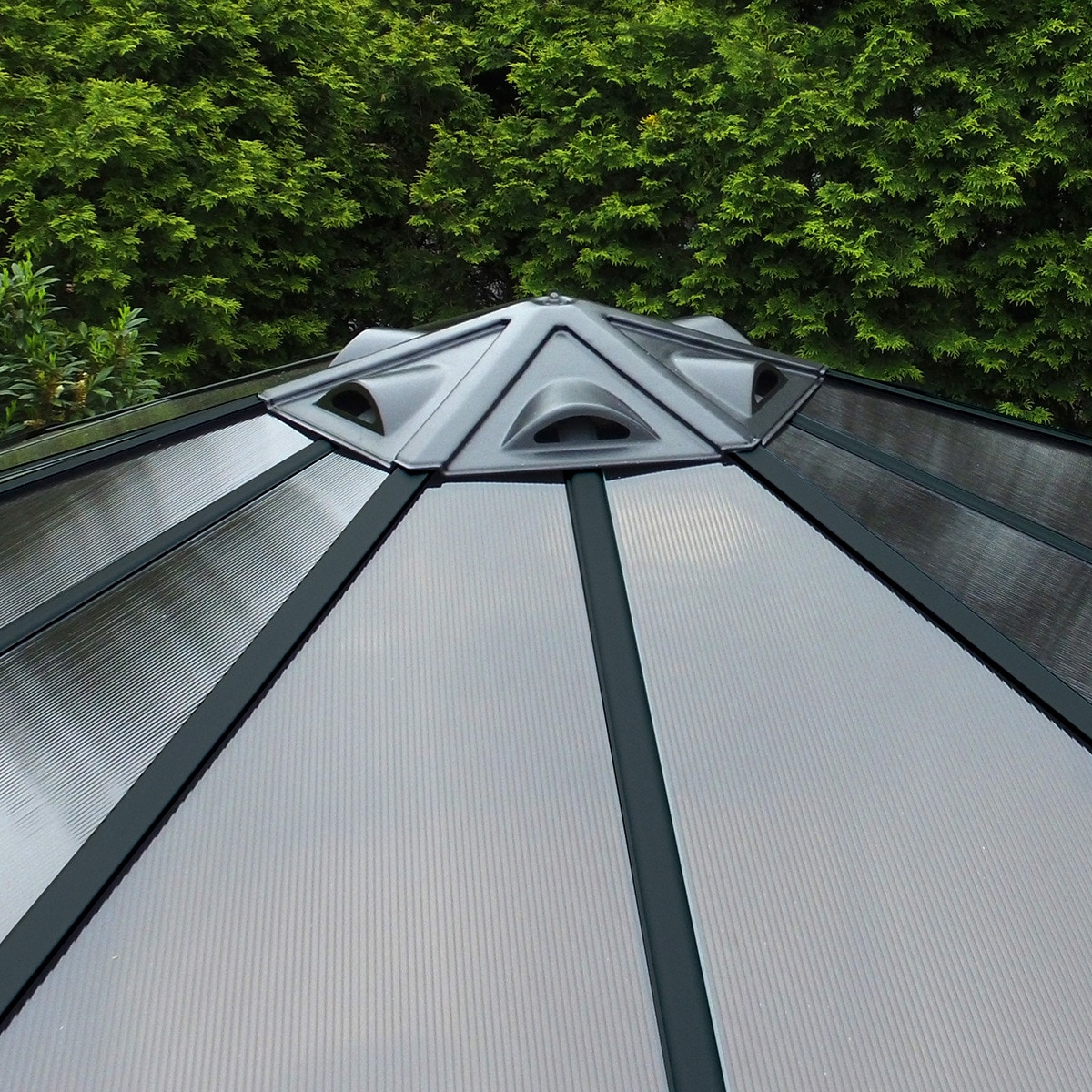 Cenador Aluminio Hexagonal Mónaco 450 x 390 cm Gris oscuro-6