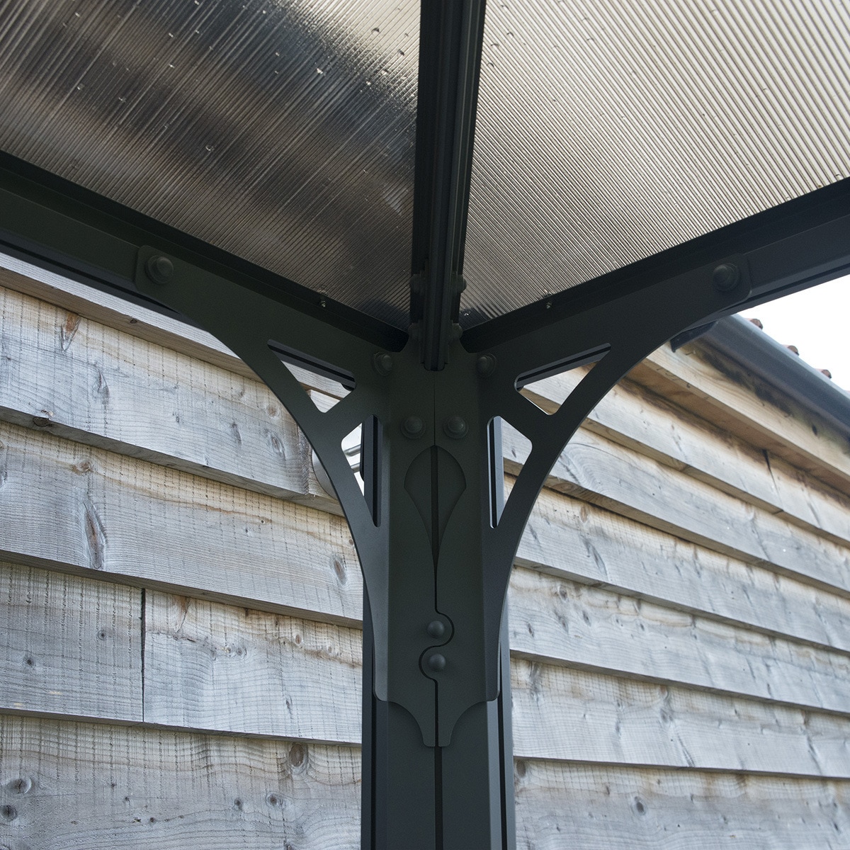 Cenador Aluminio Hexagonal Mónaco 450 x 390 cm Gris oscuro-7
