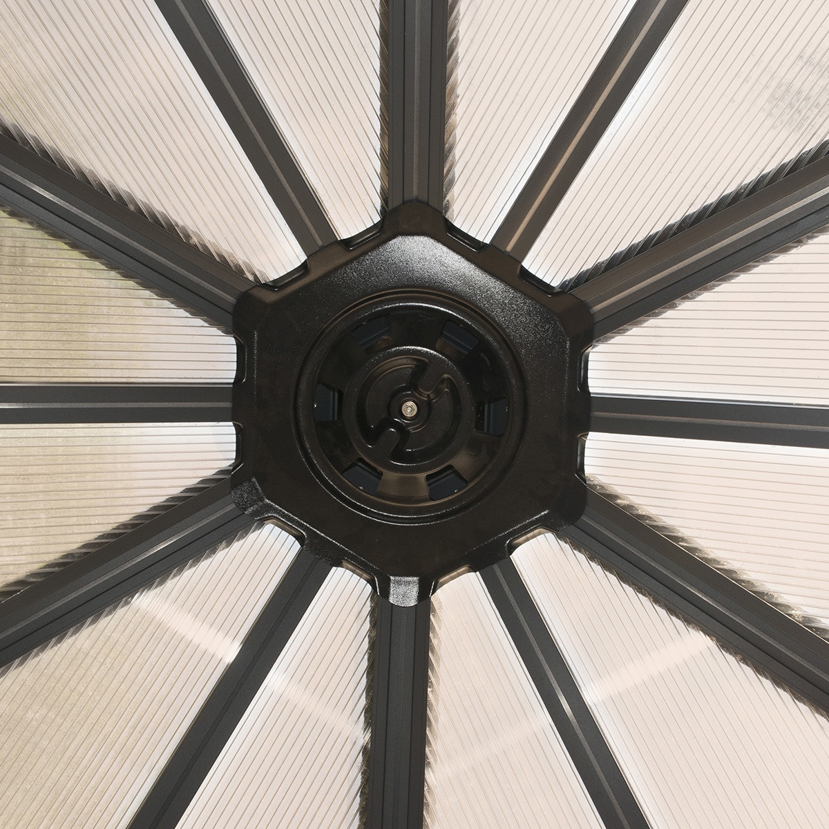 Cenador Aluminio Hexagonal Cerrado Garda 595 x 517 cm Gris oscuro-11