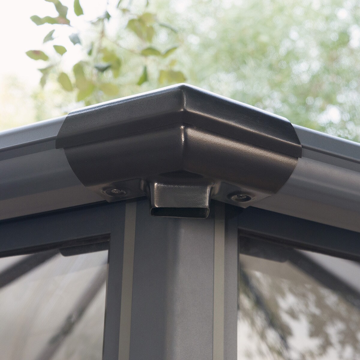 Cenador Aluminio Hexagonal Cerrado Garda 595 x 517 cm Gris oscuro-10