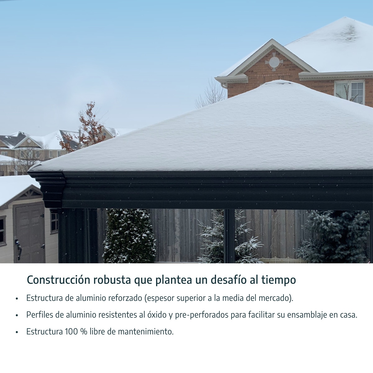 Cenador Aluminio Rectangular Cerrado Ledro 430 x 295 cm Gris oscuro-16