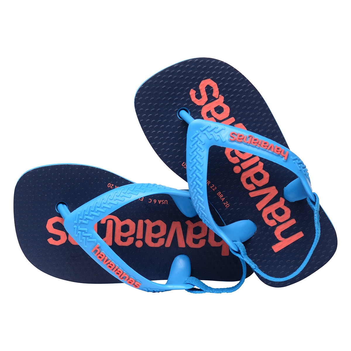Chinelos de Dedo de Bebé Baby Logomania Azul / Laranja-4