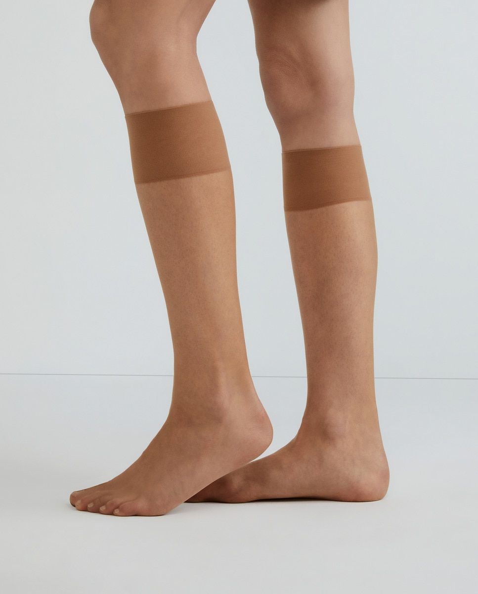 Minimeia de 12 deniers de mulher Falke transparente semimate Bege-3