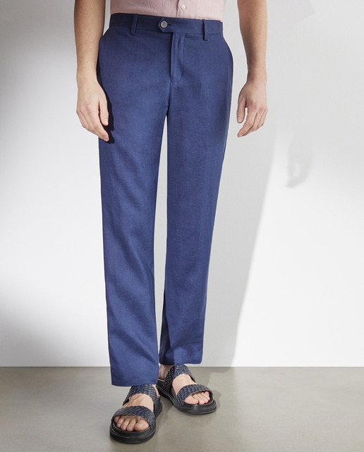 Imagen 0 de Chino de lino de hombre regular blanco