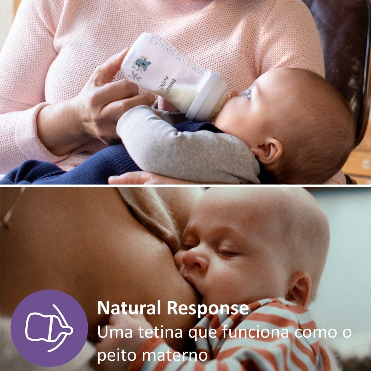 Biberão Natural Response Desenho Girafa - 260 ml Azul-3