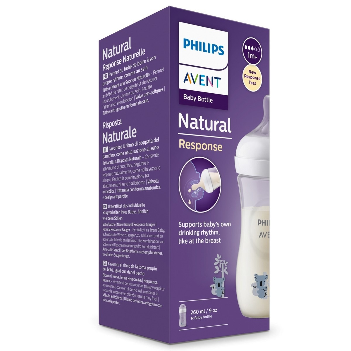 Biberão Natural Response Desenho Girafa - 260 ml Azul-10